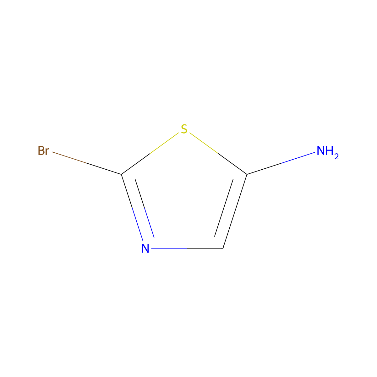 2-Bromothiazol-5-amine molecular structure, CAS 1375068-76-0