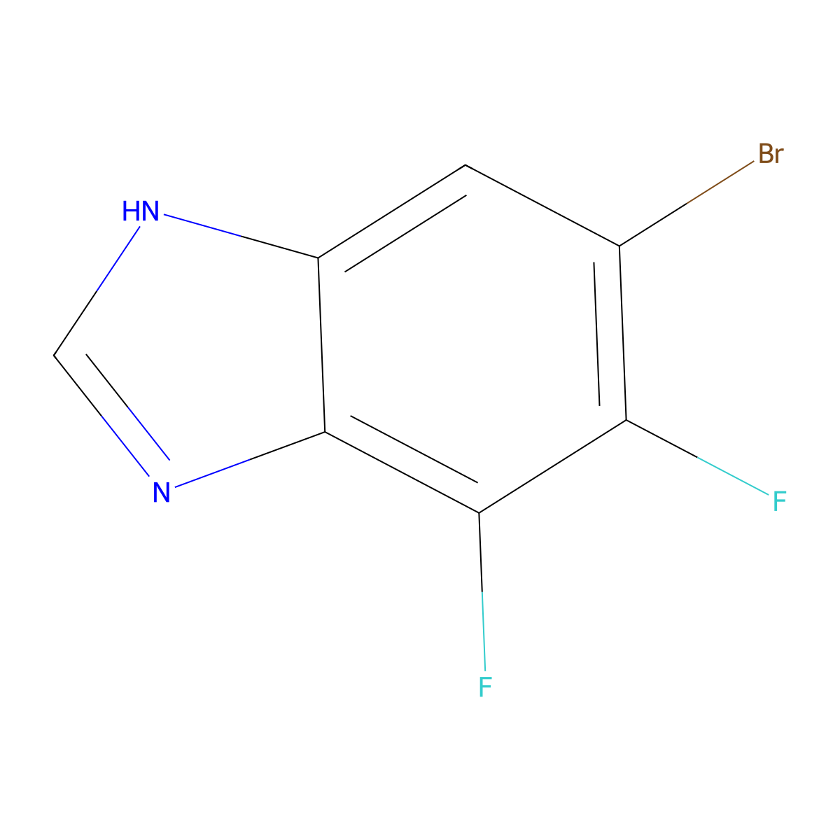 6-Bromo-4,5-difluorobenzimidiazole molecular structure, CAS 1375068-79-3