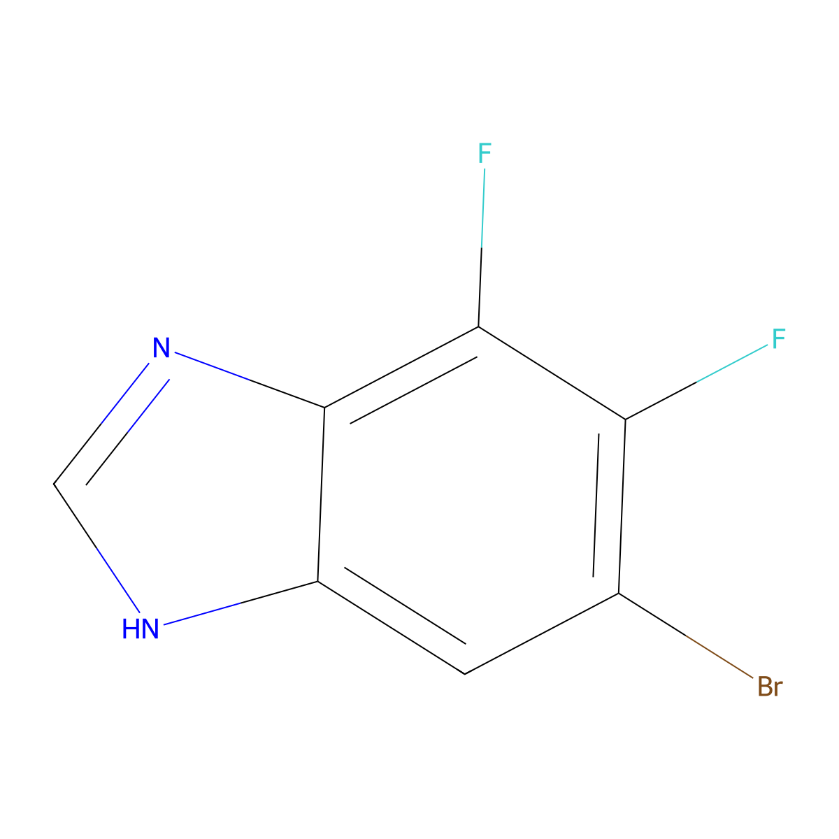 6-Bromo-4,5-difluorobenzimidiazole molecular structure, CAS 1375068-79-3