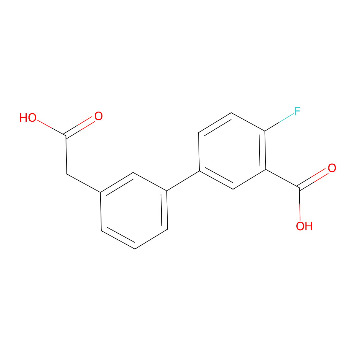 5-[3-(Carboxymethyl)phenyl]-2-fluorobenzoic acid molecular structure, CAS 1375068-82-8