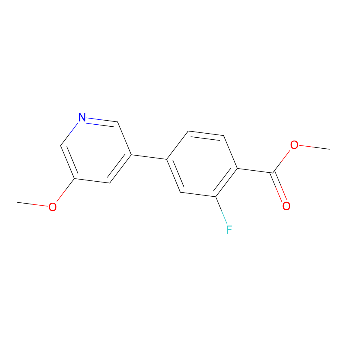 Methyl 2-fluoro-4-(5-methoxypyridin-3-yl)benzoate molecular structure, CAS 1375068-84-0