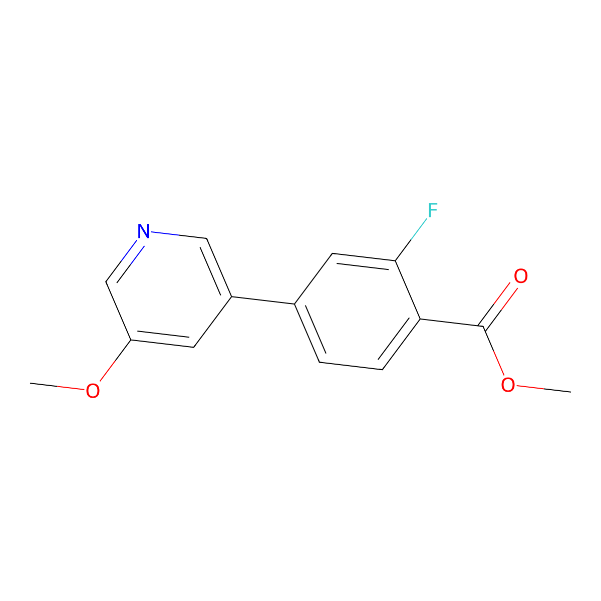Methyl 2-fluoro-4-(5-methoxypyridin-3-yl)benzoate molecular structure, CAS 1375068-84-0