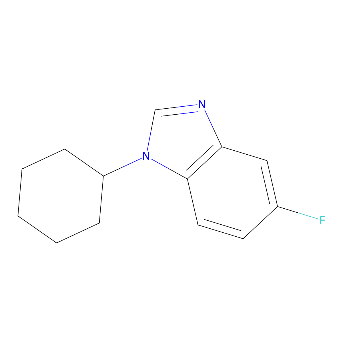 1-Cyclohexyl-5-fluorobenzimidazole molecular structure, CAS 1375068-87-3