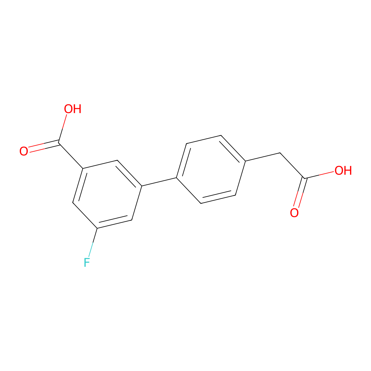 3-[4-(Carboxymethyl)phenyl]-5-fluorobenzoic acid molecular structure, CAS 1375068-90-8