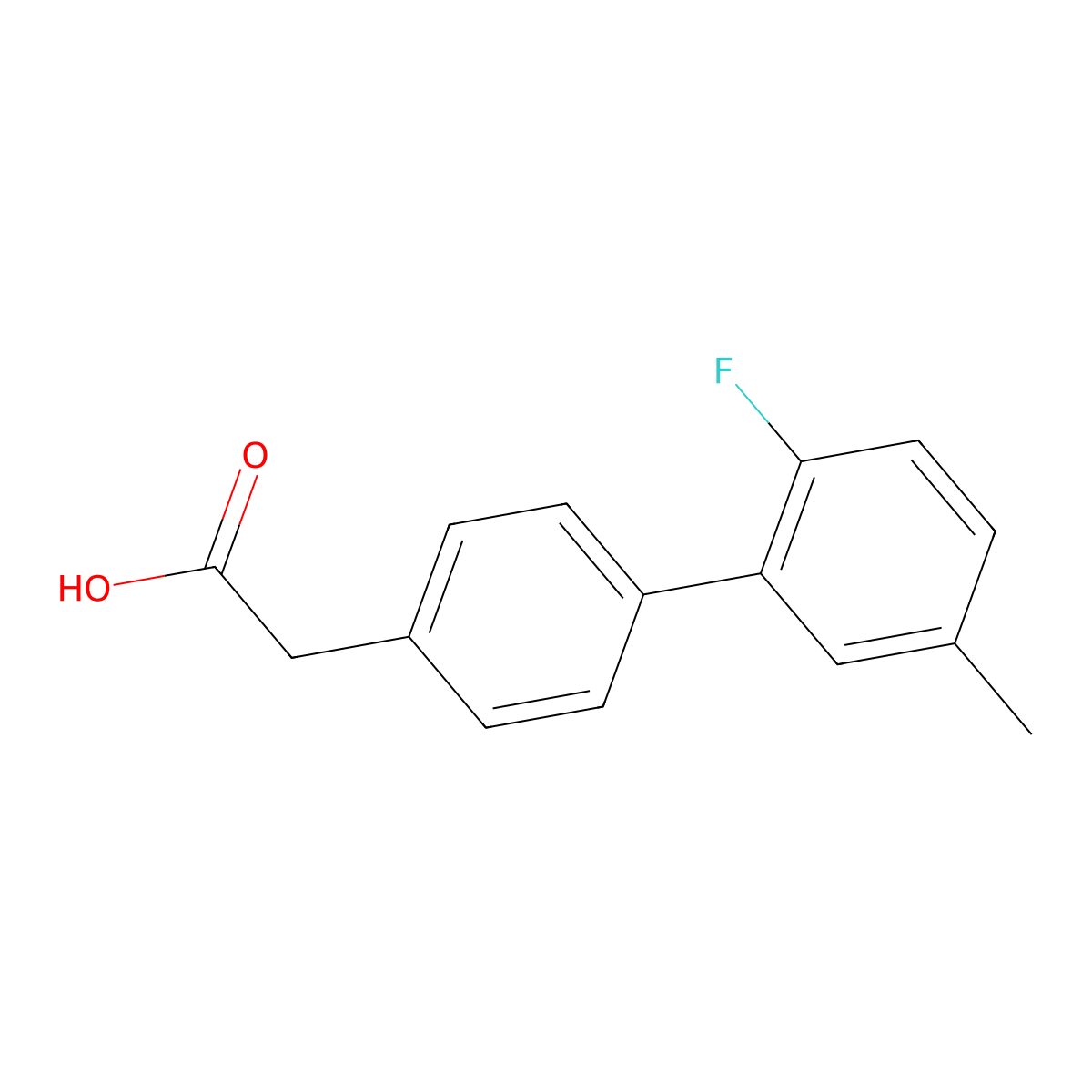 [4-(2-Fluoro-5-methylphenyl)phenyl]acetic acid molecular structure, CAS 1375068-96-4