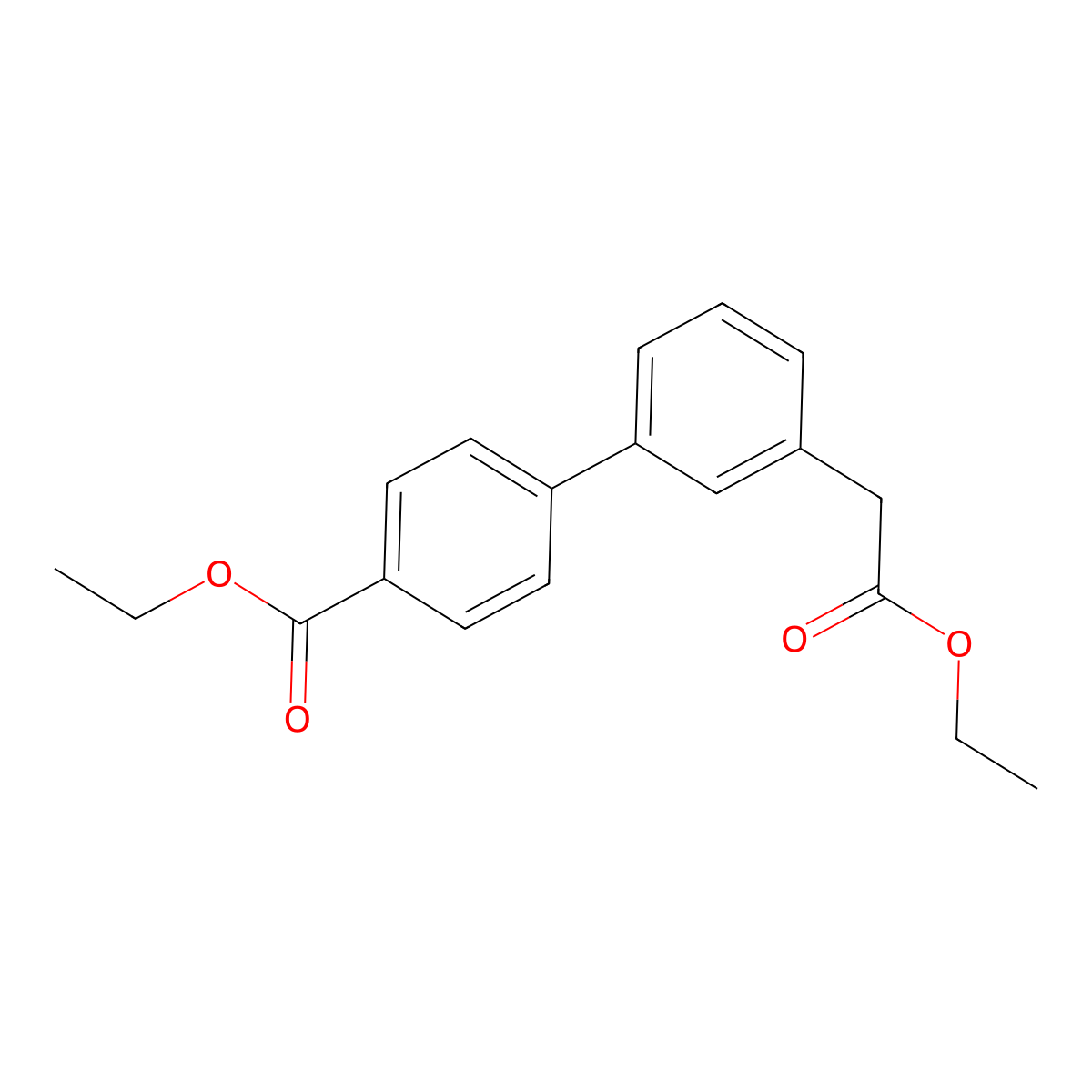 Ethyl 4-[3-(2-ethoxy-2-oxoethyl)phenyl]benzoate molecular structure, CAS 1375068-97-5