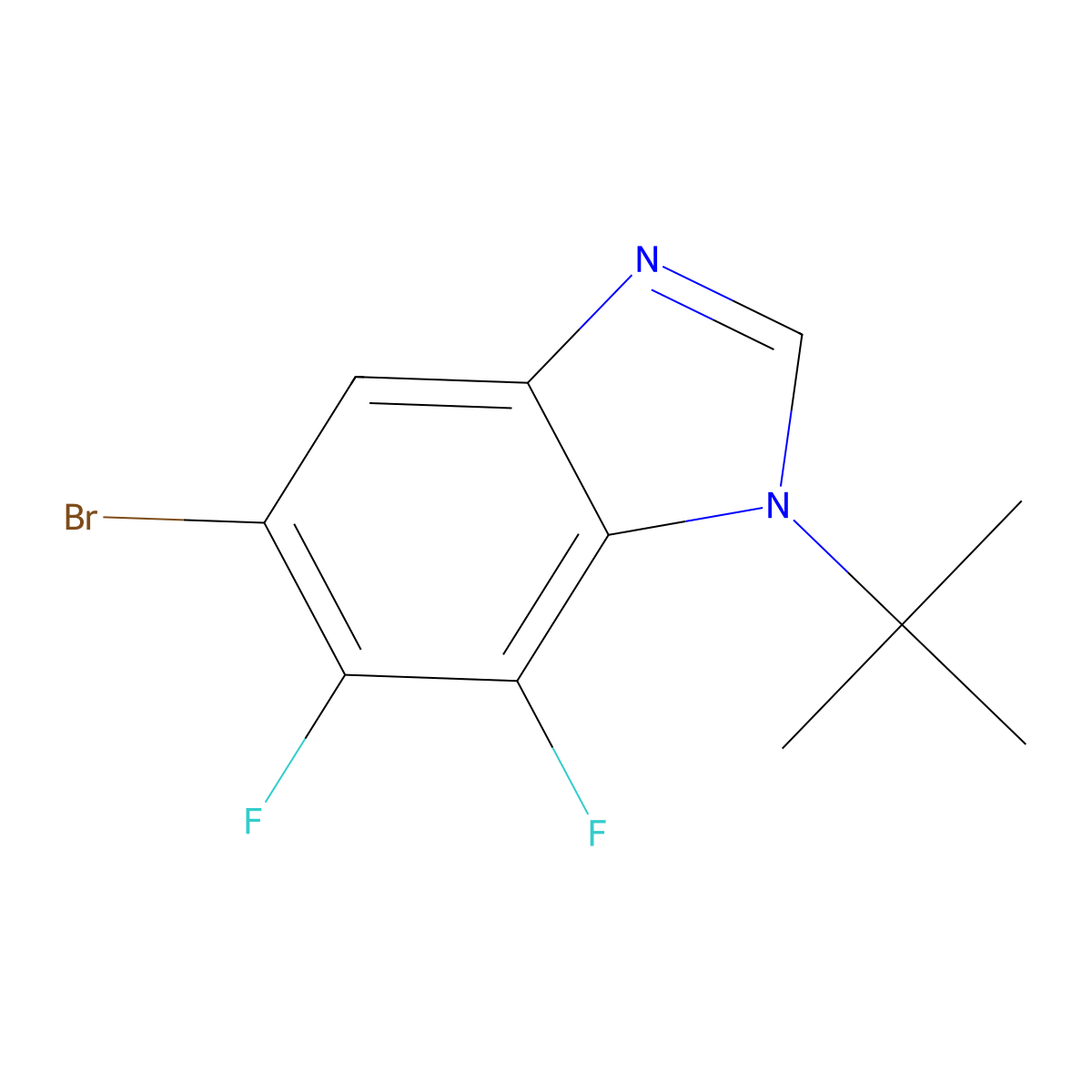5-Bromo-1-t-butyl-6,7-difluorobenzimidazole molecular structure, CAS 1375069-11-6