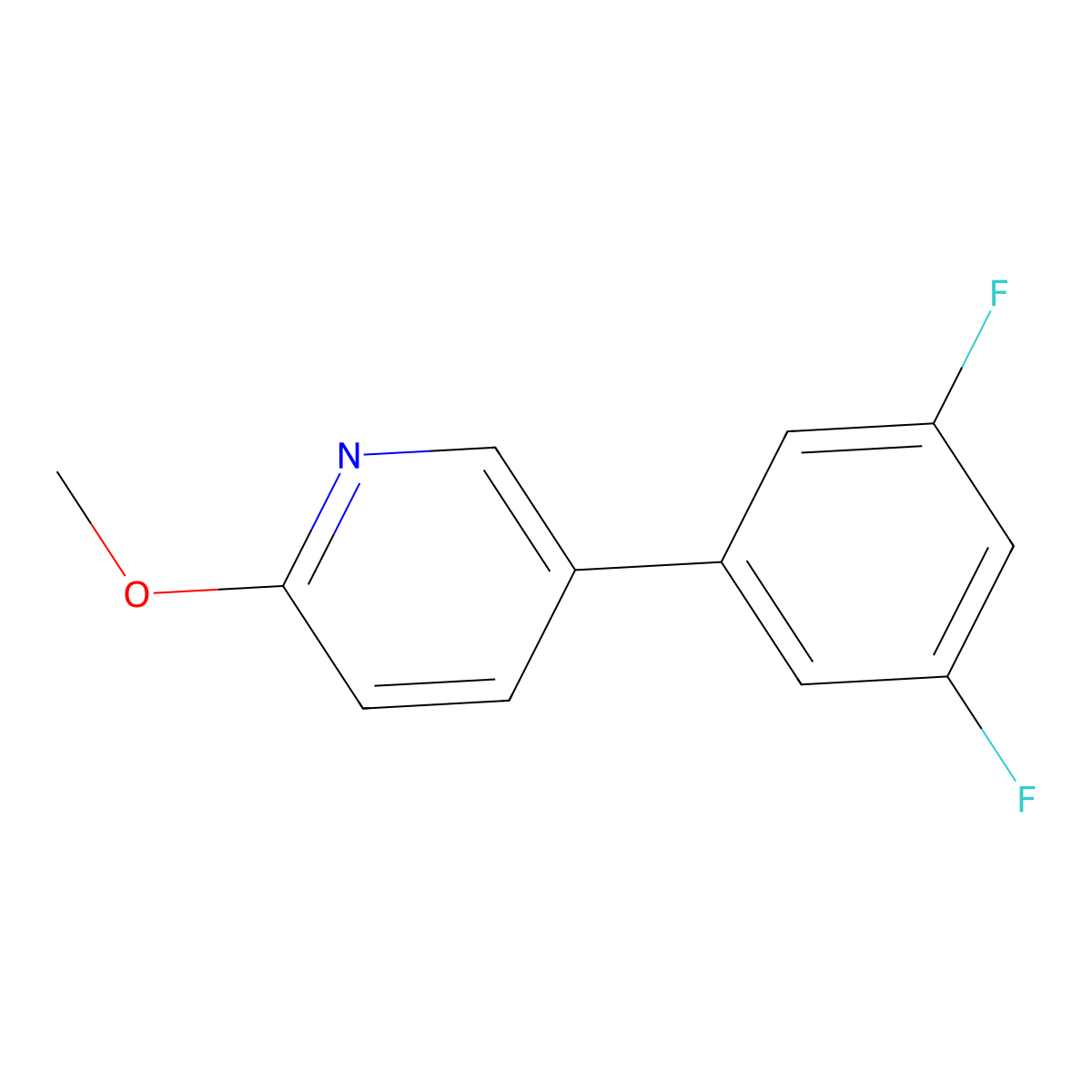 5-(3,5-Difluorophenyl)-2-methoxypyridine molecular structure, CAS 1375069-12-7
