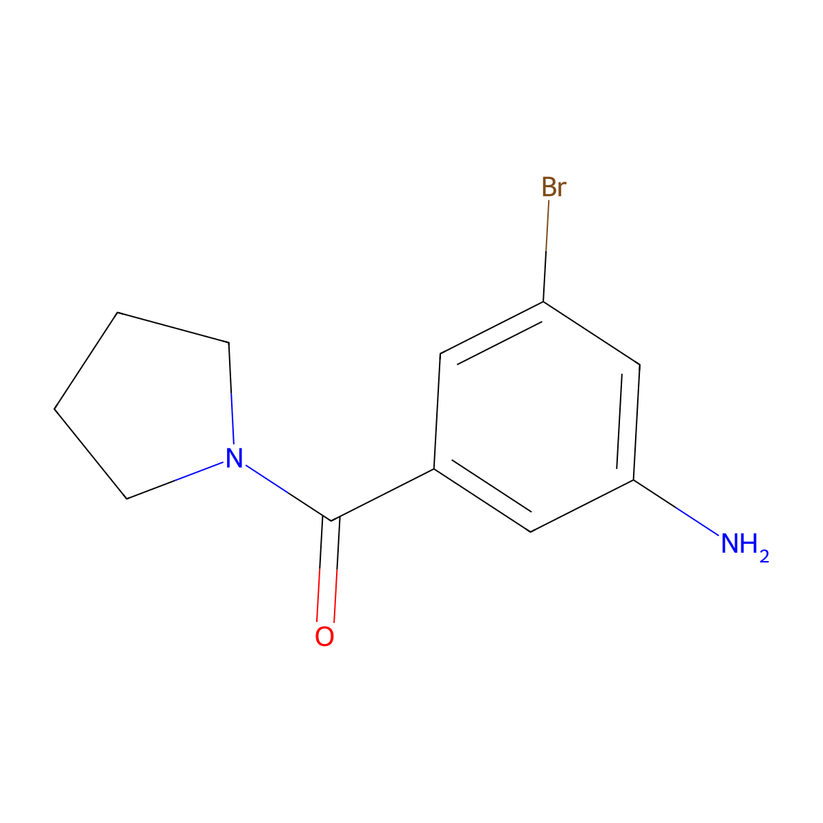 3-Bromo-5-[(pyrrolidin-1-yl)carbonyl]aniline molecular structure, CAS 1375069-16-1