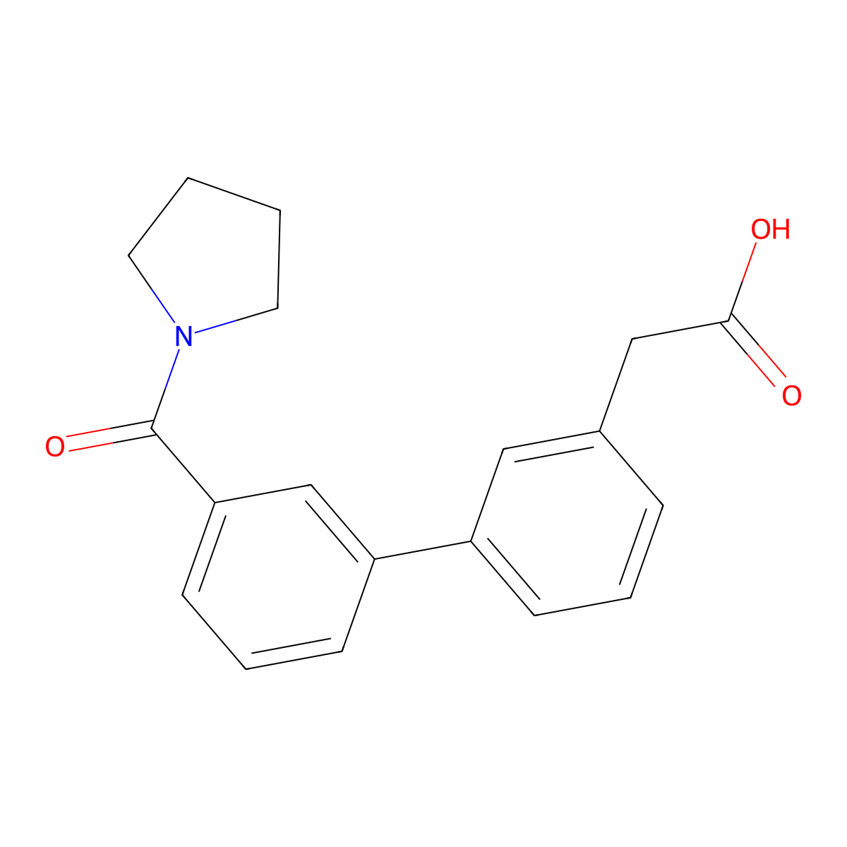 3-Carboxymethyl-3'-(pyrrolidinocarbony)biphenyl molecular structure, CAS 1375069-22-9