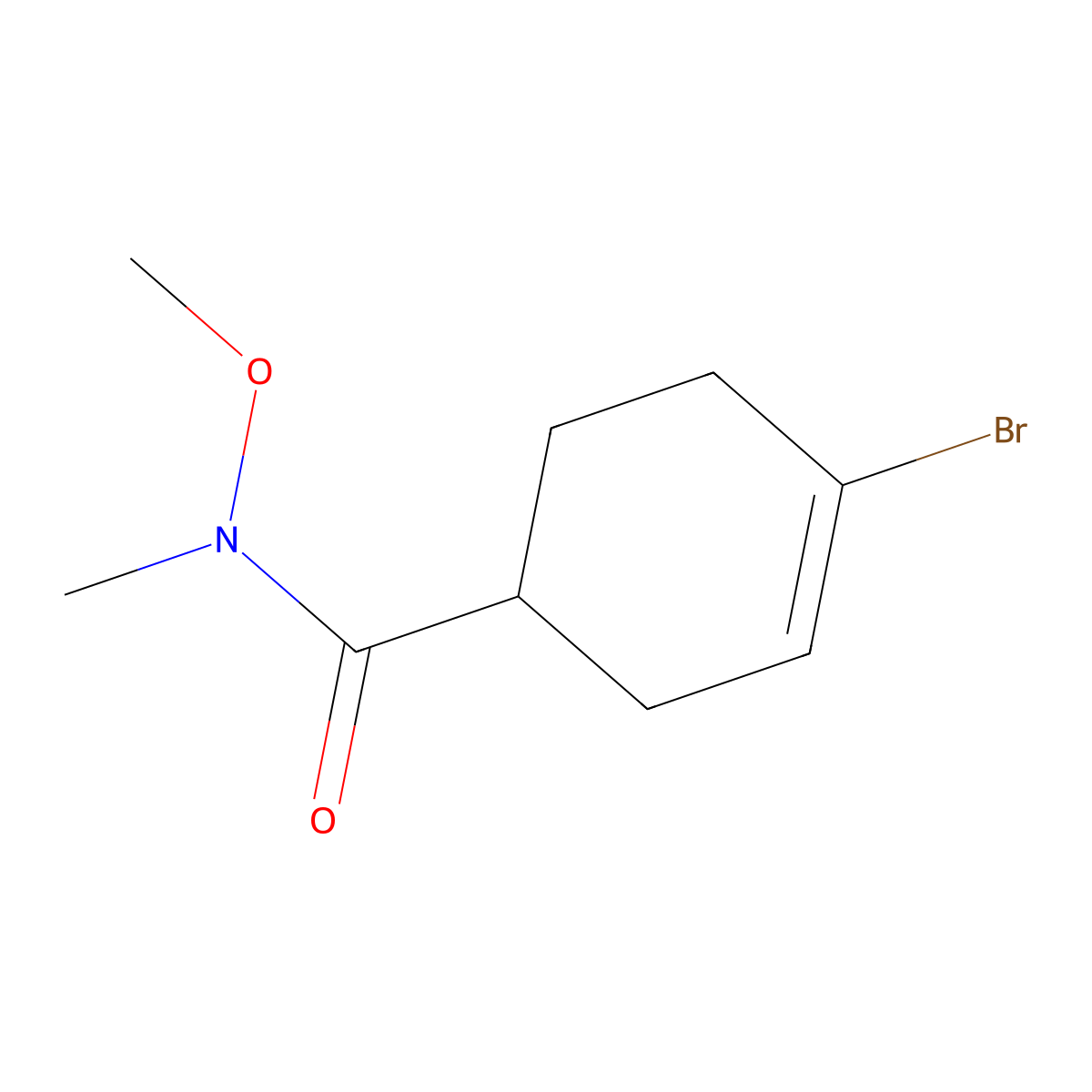 4-Bromo-N-methoxy-N-methylcyclohex-3-ene-1-carboxamide molecular structure, CAS 1375069-25-2