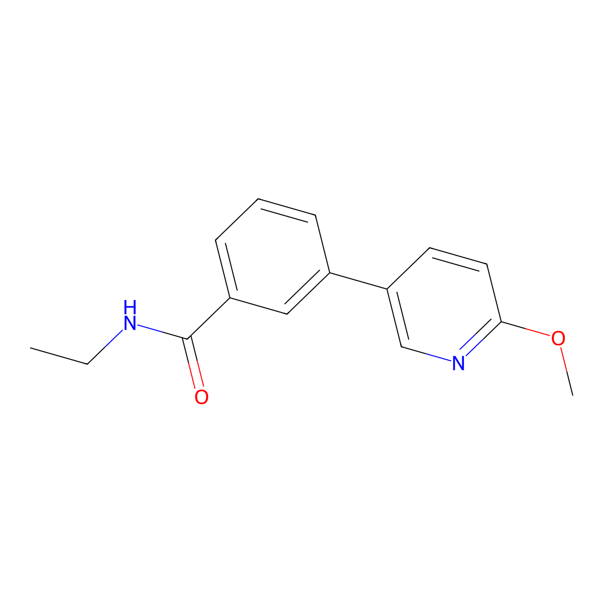 N-Ethyl-3-(6-methoxypyridin-3-yl)benzamide molecular structure, CAS 1375069-32-1