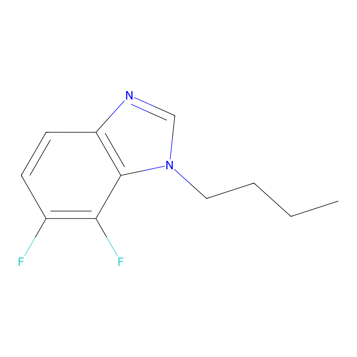 1-Butyl-6,7-difluoro-1,3-benzimidazole molecular structure, CAS 1375069-34-3