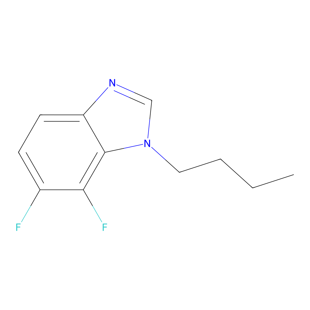 1-Butyl-6,7-difluoro-1,3-benzimidazole molecular structure, CAS 1375069-34-3