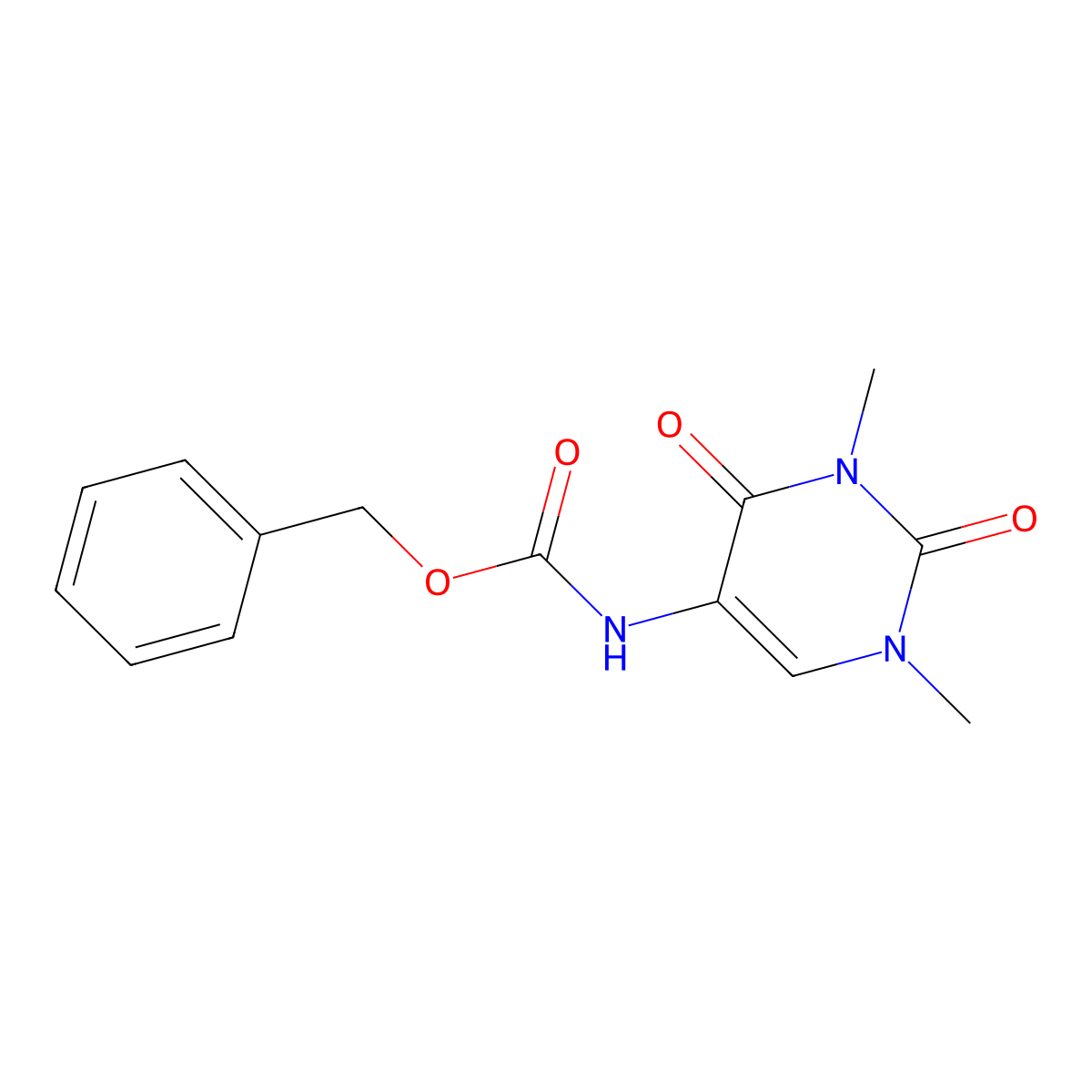 Benzyl N-(1,3-dimethyl-2,4-dioxopyrimidin-5-yl)carbamate molecular structure, CAS 1375069-36-5