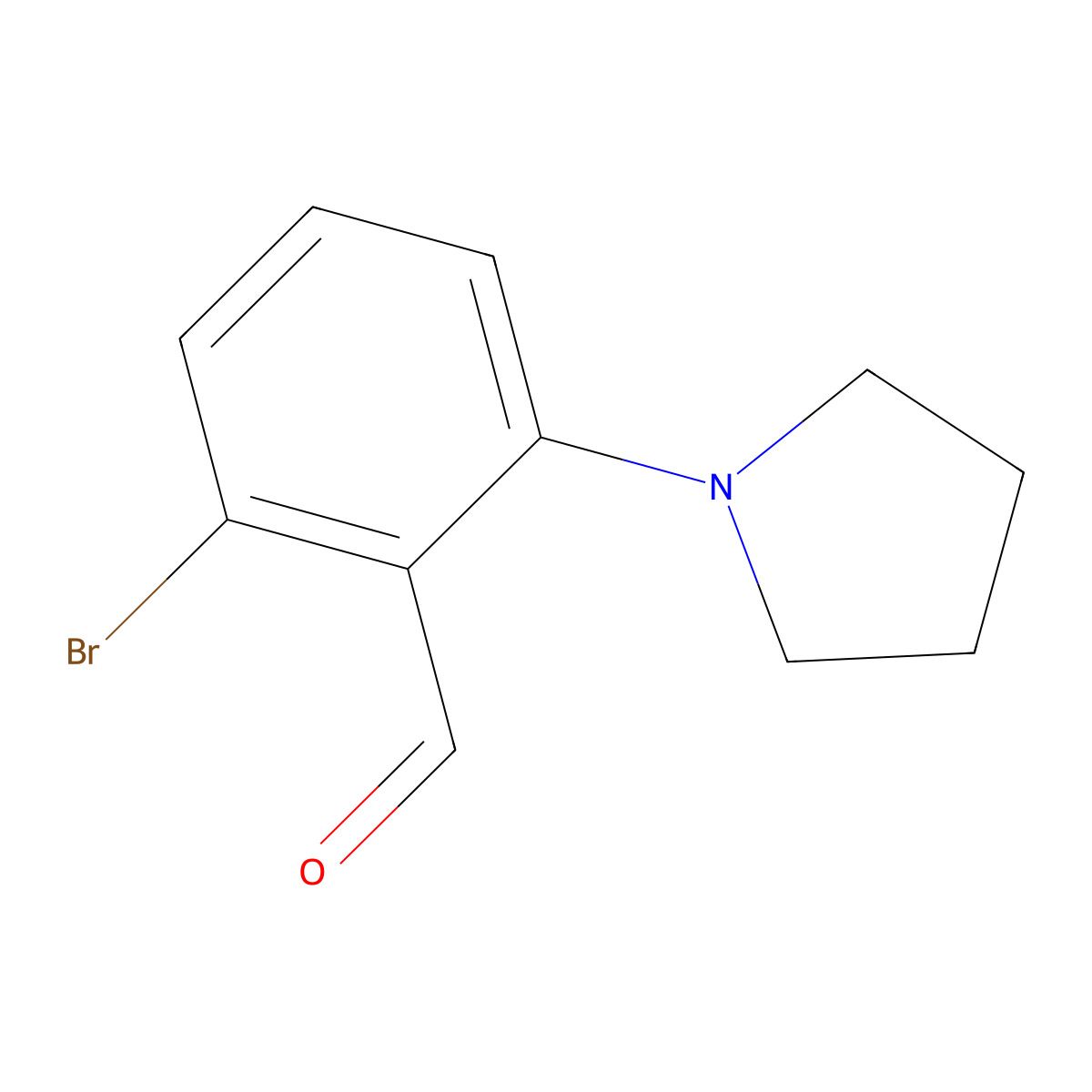 2-Bromo-6-(pyrrolidin-1-yl)benzaldehyde molecular structure, CAS 1375069-38-7