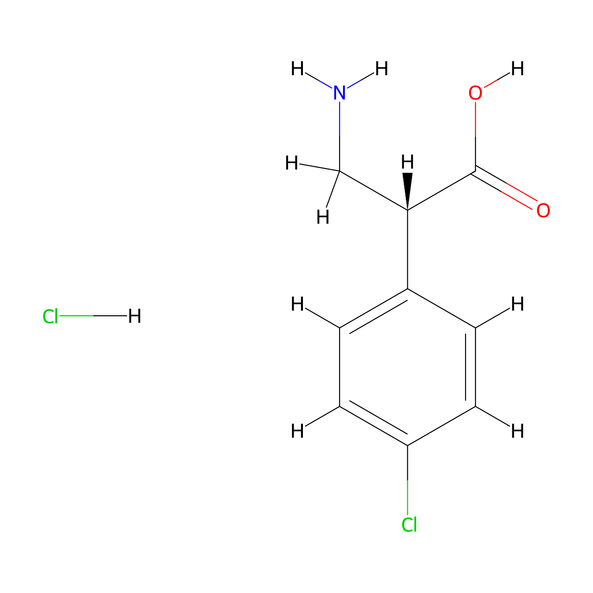(R)-3-Amino-2-(4-chloro-phenyl)-propionic acid, hydrochloride molecular structure, CAS 1375081-89-2