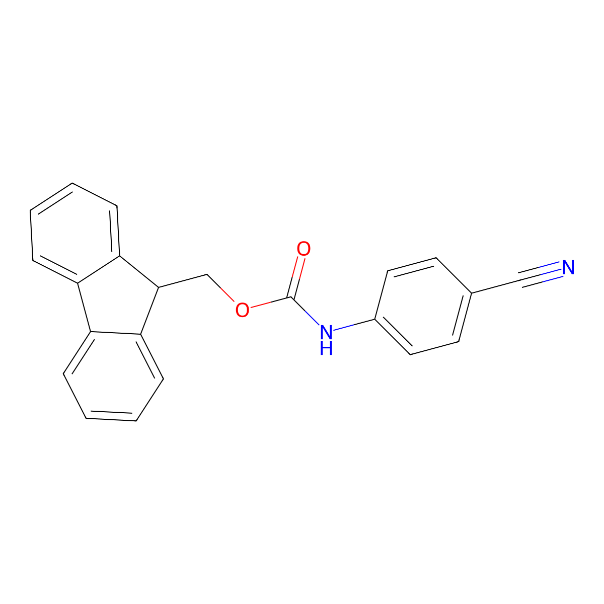 Carbamic acid, N-(4-cyanophenyl)-, 9H-fluoren-9-ylmethyl ester molecular structure, CAS 1375084-46-0
