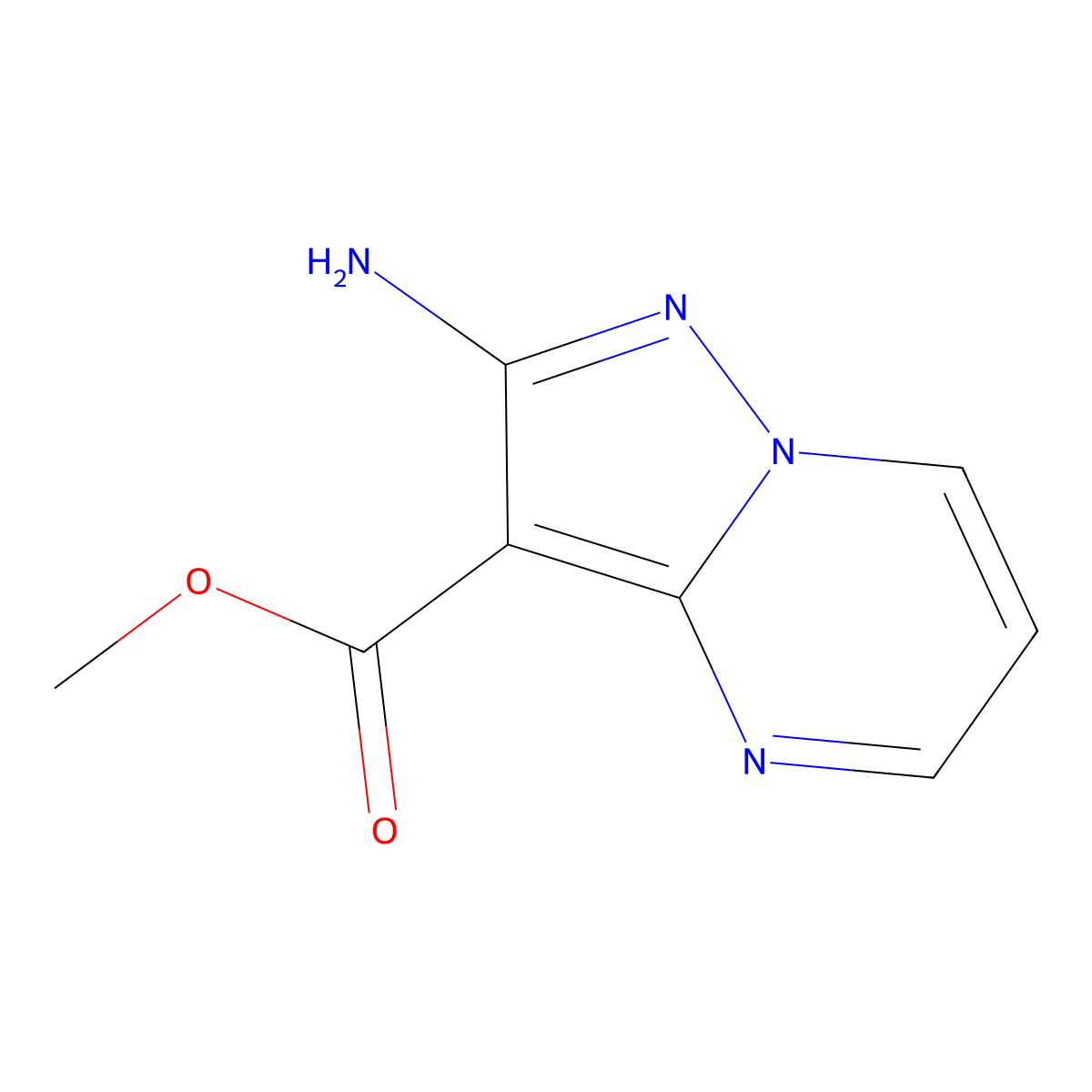 Methyl 2-aminopyrazolo[1,5-a]pyrimidine-3-carboxylate molecular structure, CAS 1375087-39-0