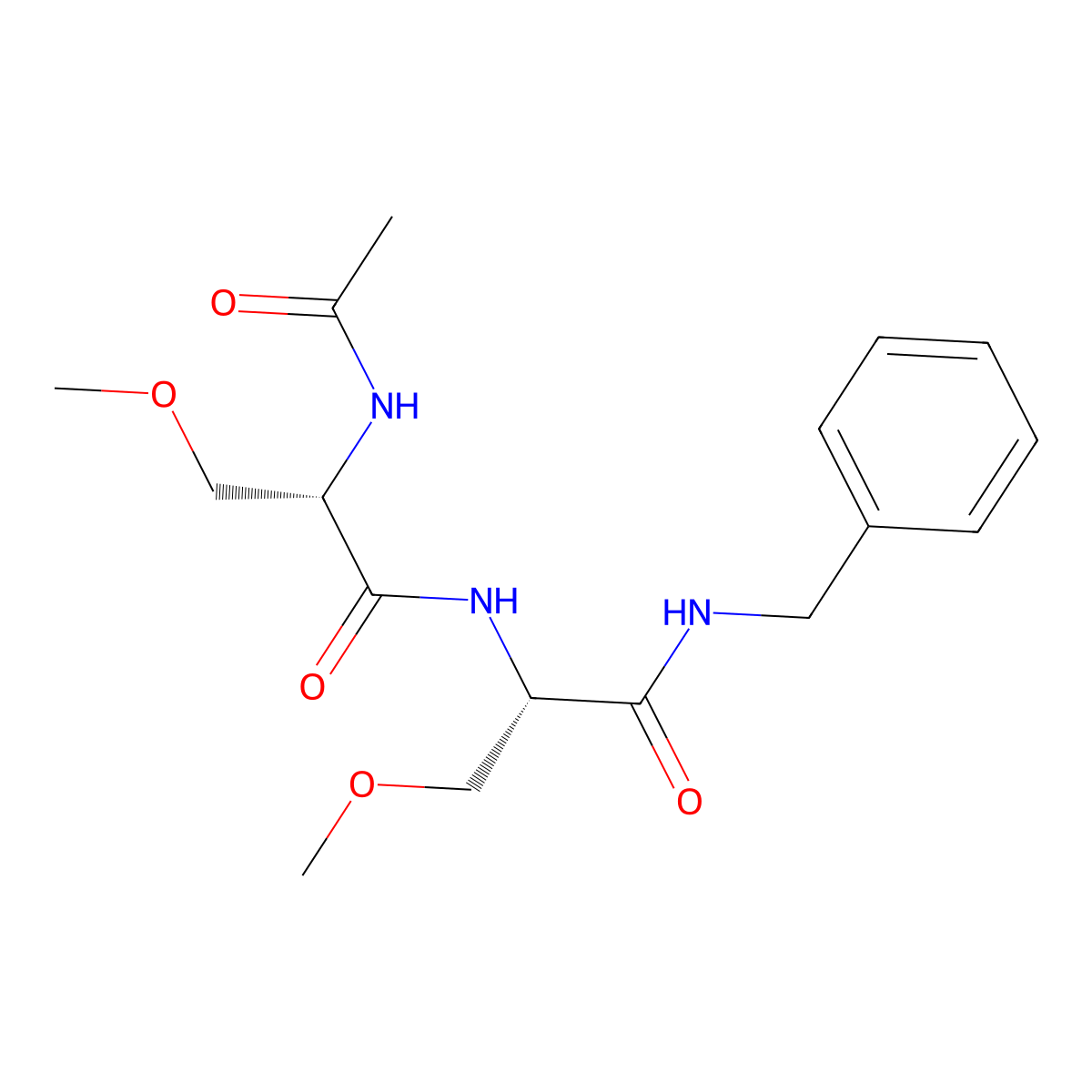 (S)-2-Acetamido-N-((S)-1-(benzylamino)-3-methoxy-1-oxopropan-2-yl)-3-methoxypropanamide molecular structure, CAS 1375090-19-9
