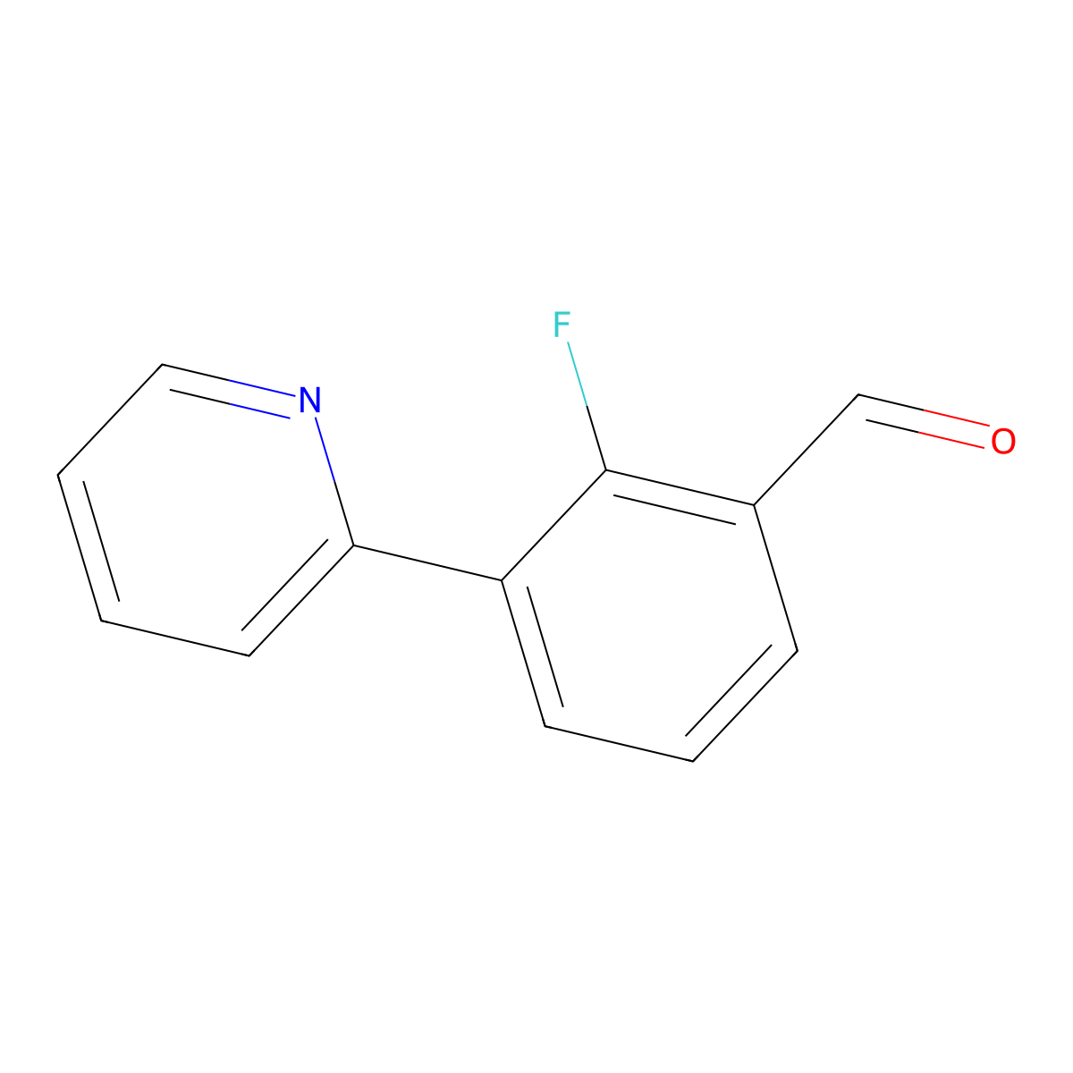 2-Fluoro-3-(pyridin-2-yl)benzaldehyde molecular structure, CAS 1375097-80-5