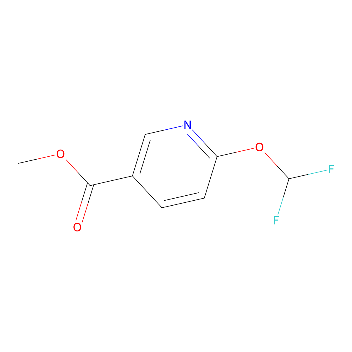 Methyl 6-(difluoromethoxy)nicotinate molecular structure, CAS 1375098-06-8