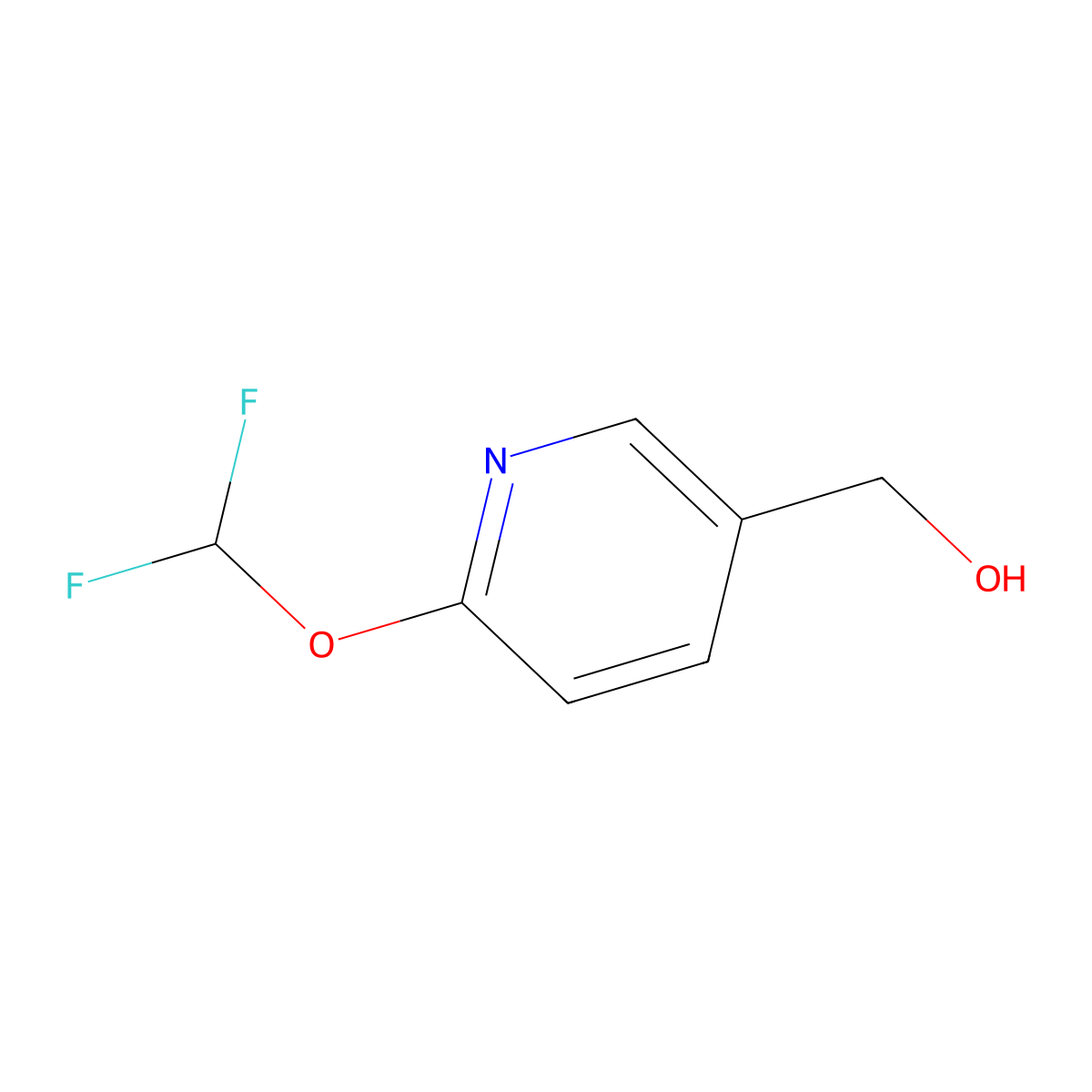 (6-(Difluoromethoxy)pyridin-3-yl)methanol molecular structure, CAS 1375098-07-9