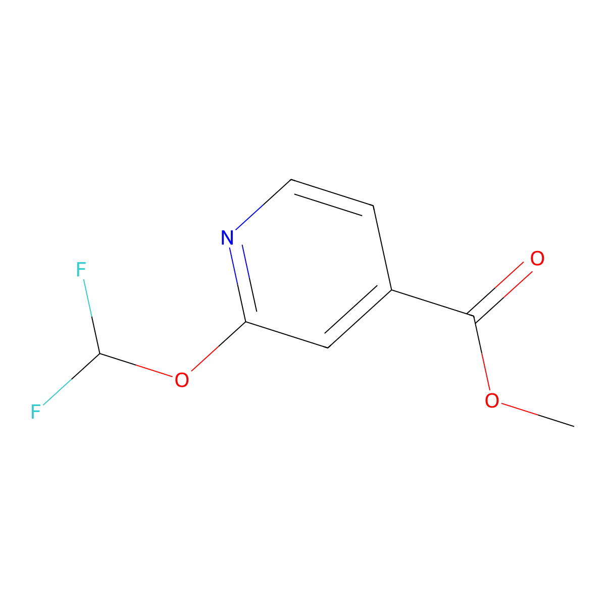 Methyl 2-(difluoromethoxy)isonicotinate molecular structure, CAS 1375098-09-1