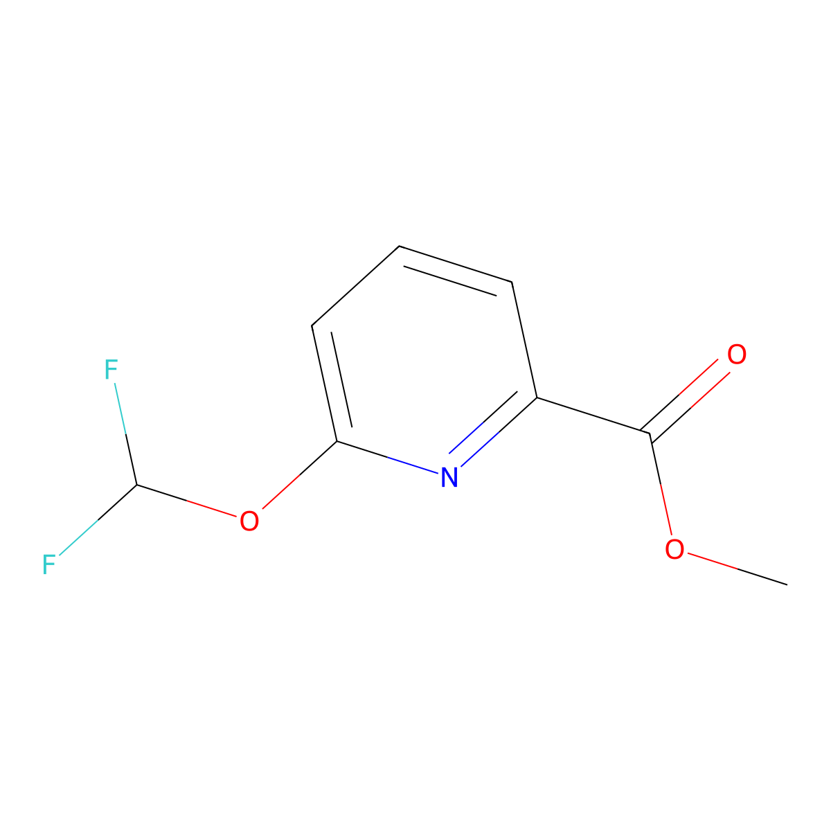 Methyl 6-(difluoromethoxy)picolinate molecular structure, CAS 1375098-10-4