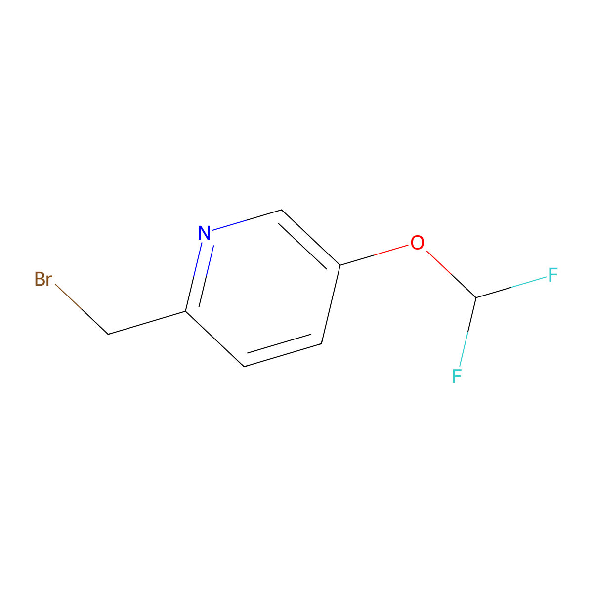 2-(Bromomethyl)-5-(difluoromethoxy)pyridine molecular structure, CAS 1375099-13-0