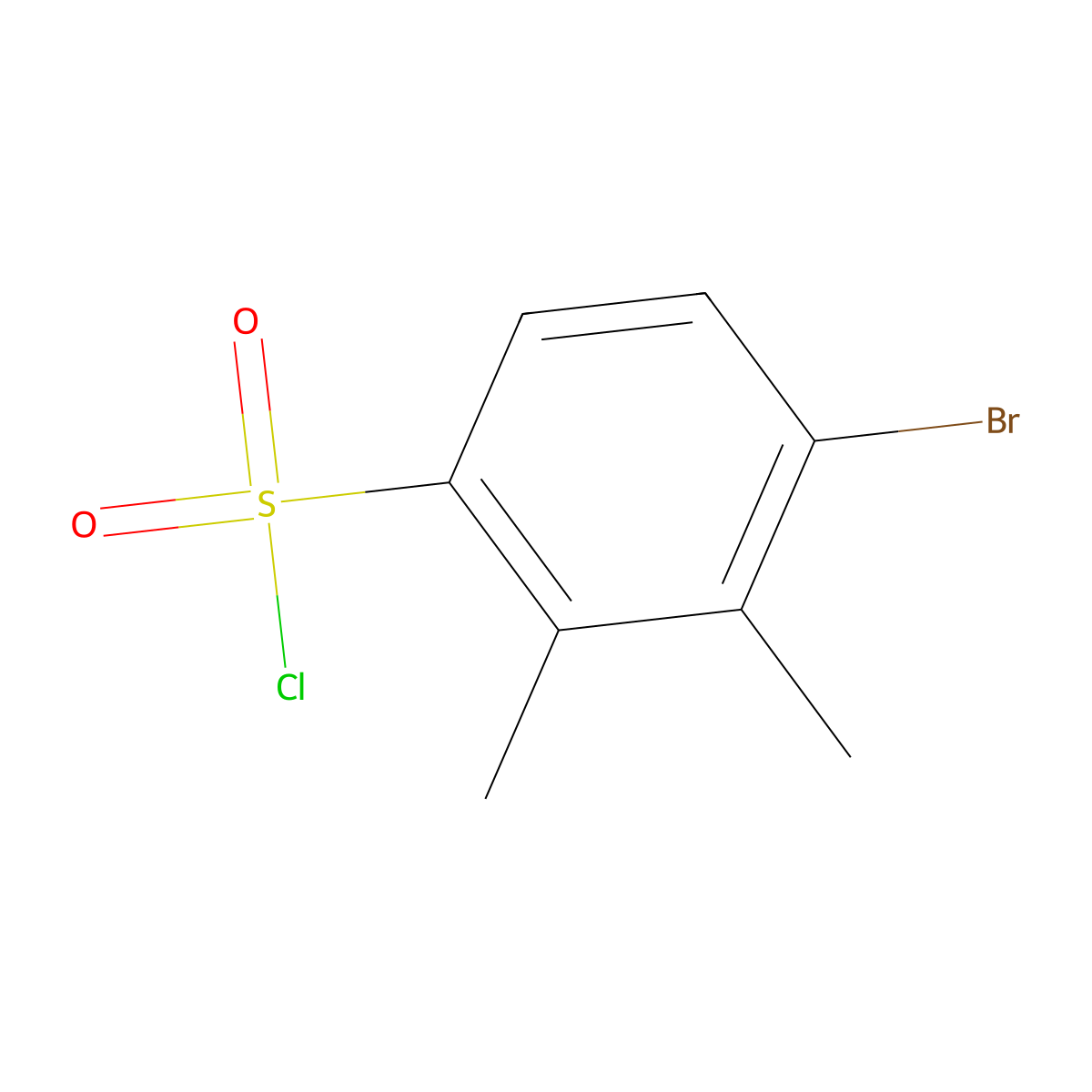 4-Bromo-2,3-dimethylbenzene-1-sulfonyl chloride molecular structure, CAS 1375107-84-8