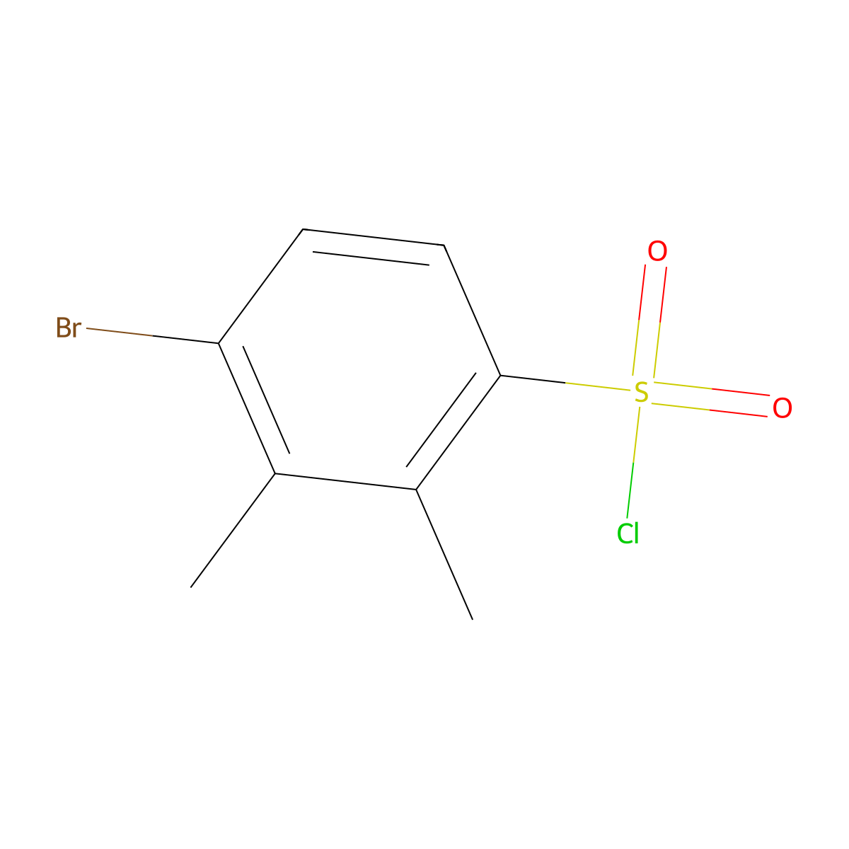 4-Bromo-2,3-dimethylbenzene-1-sulfonyl chloride molecular structure, CAS 1375107-84-8