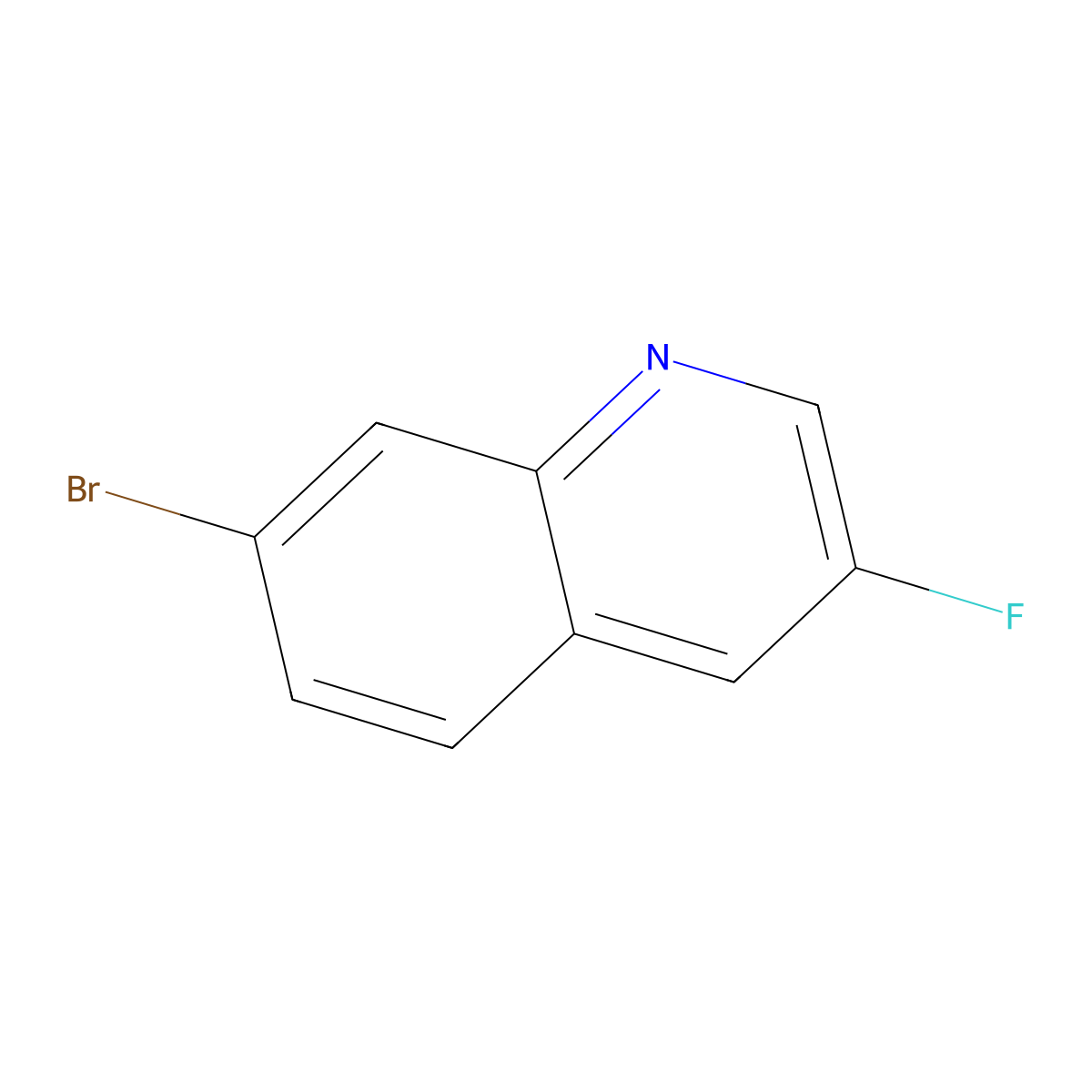 7-Bromo-3-fluoroquinoline molecular structure, CAS 1375108-29-4