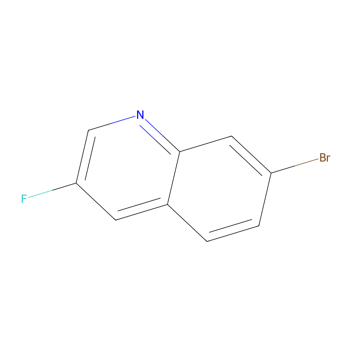 7-Bromo-3-fluoroquinoline molecular structure, CAS 1375108-29-4