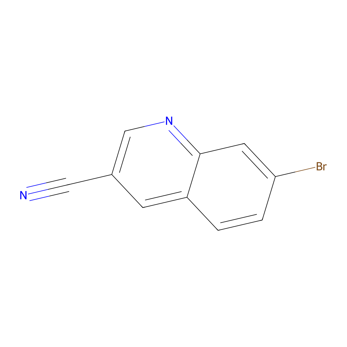 7-Bromoquinoline-3-carbonitrile molecular structure, CAS 1375108-40-9