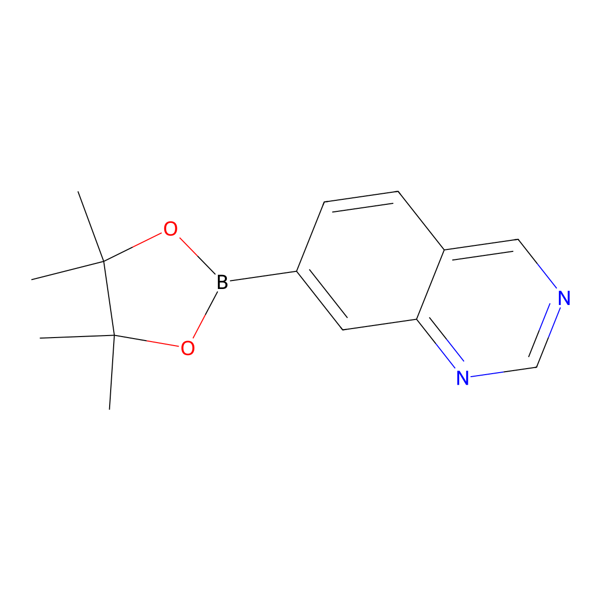7-(4,4,5,5-Tetramethyl-1,3,2-dioxaborolan-2-yl)quinazoline molecular structure, CAS 1375108-46-5