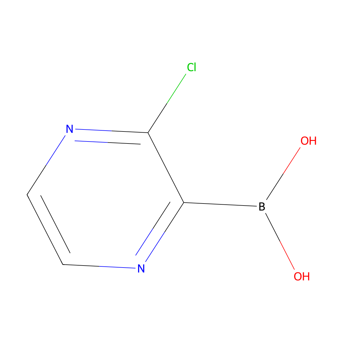 (3-Chloropyrazin-2-yl)boronic acid molecular structure, CAS 1375108-95-4