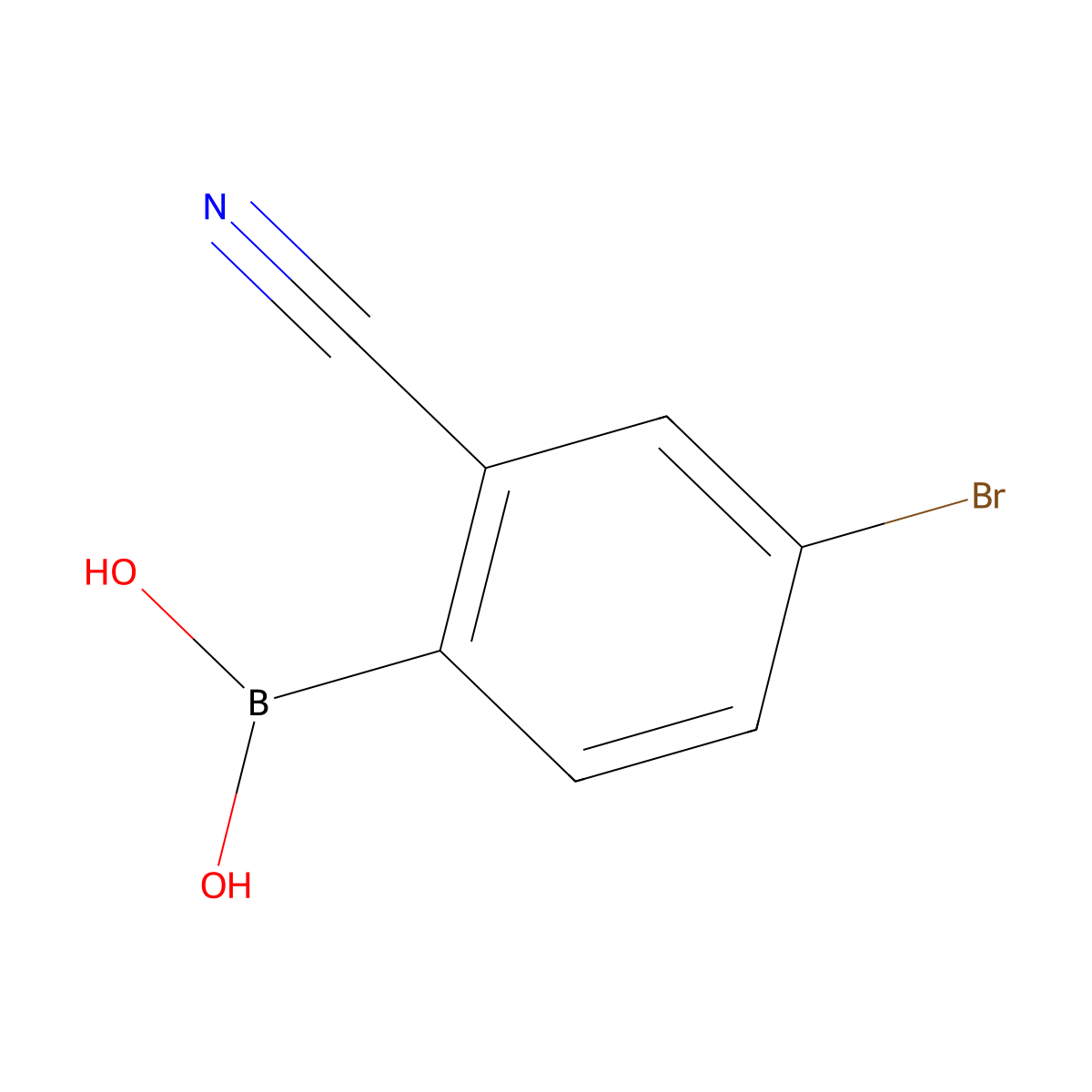 (4-Bromo-2-cyanophenyl)boronic acid molecular structure, CAS 1375108-99-8
