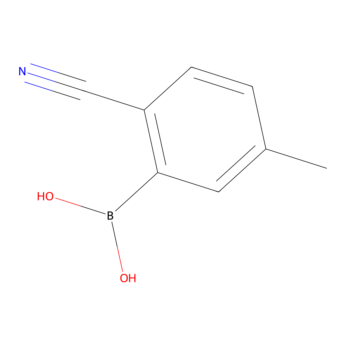 (2-cyano-5-Methylphenyl)boronic acid molecular structure, CAS 1375109-00-4