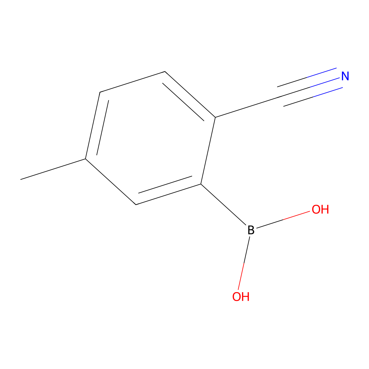 (2-cyano-5-Methylphenyl)boronic acid molecular structure, CAS 1375109-00-4