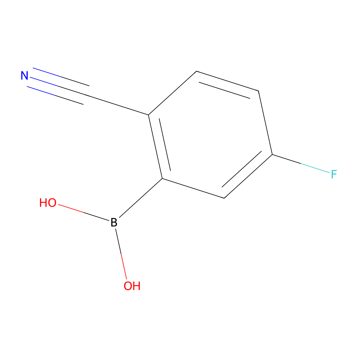 2-Cyano-5-fluorophenylboronic acid molecular structure, CAS 1375109-01-5