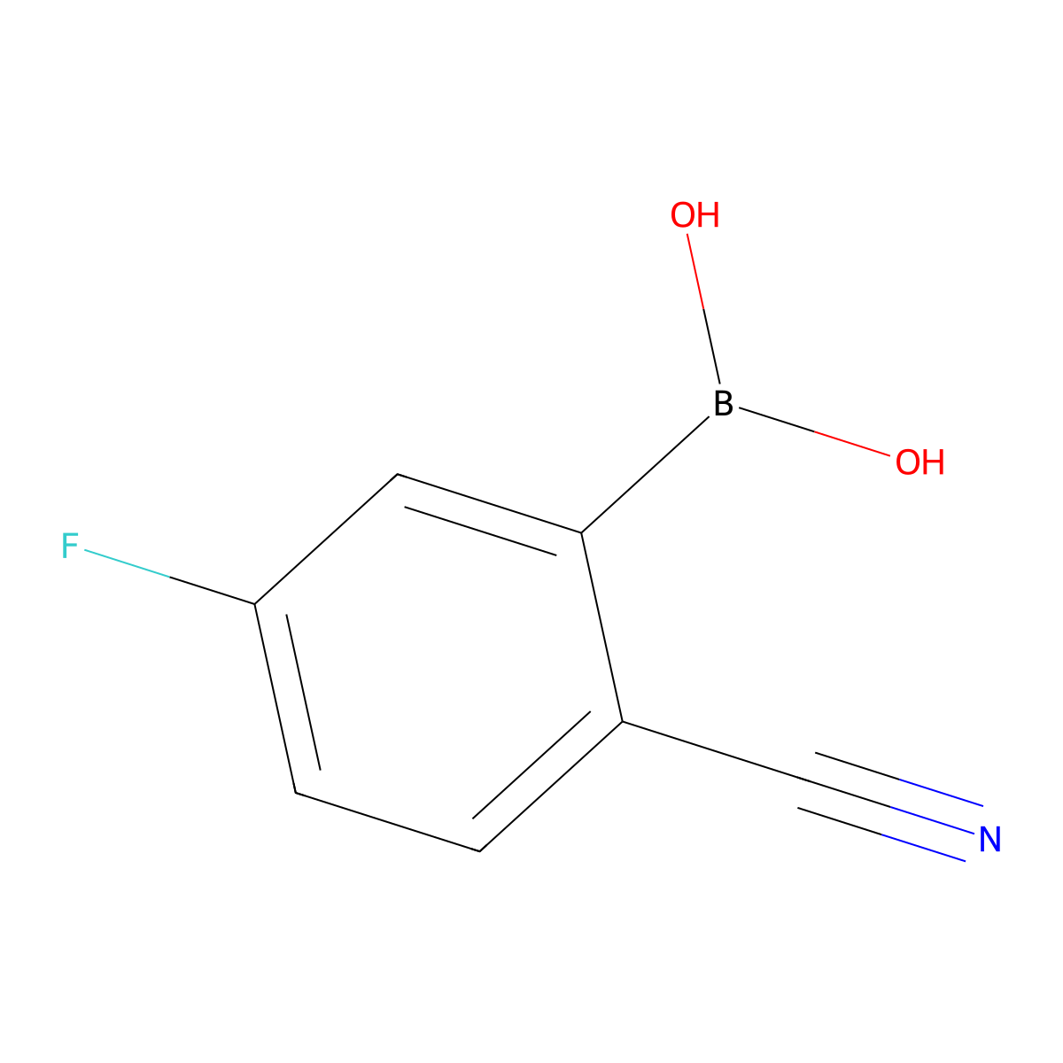 2-Cyano-5-fluorophenylboronic acid molecular structure, CAS 1375109-01-5
