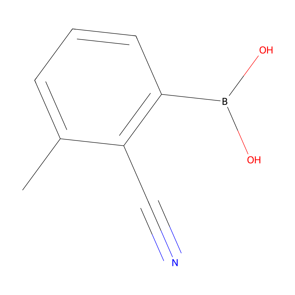 (2-Cyano-3-methylphenyl)boronic acid molecular structure, CAS 1375110-42-1
