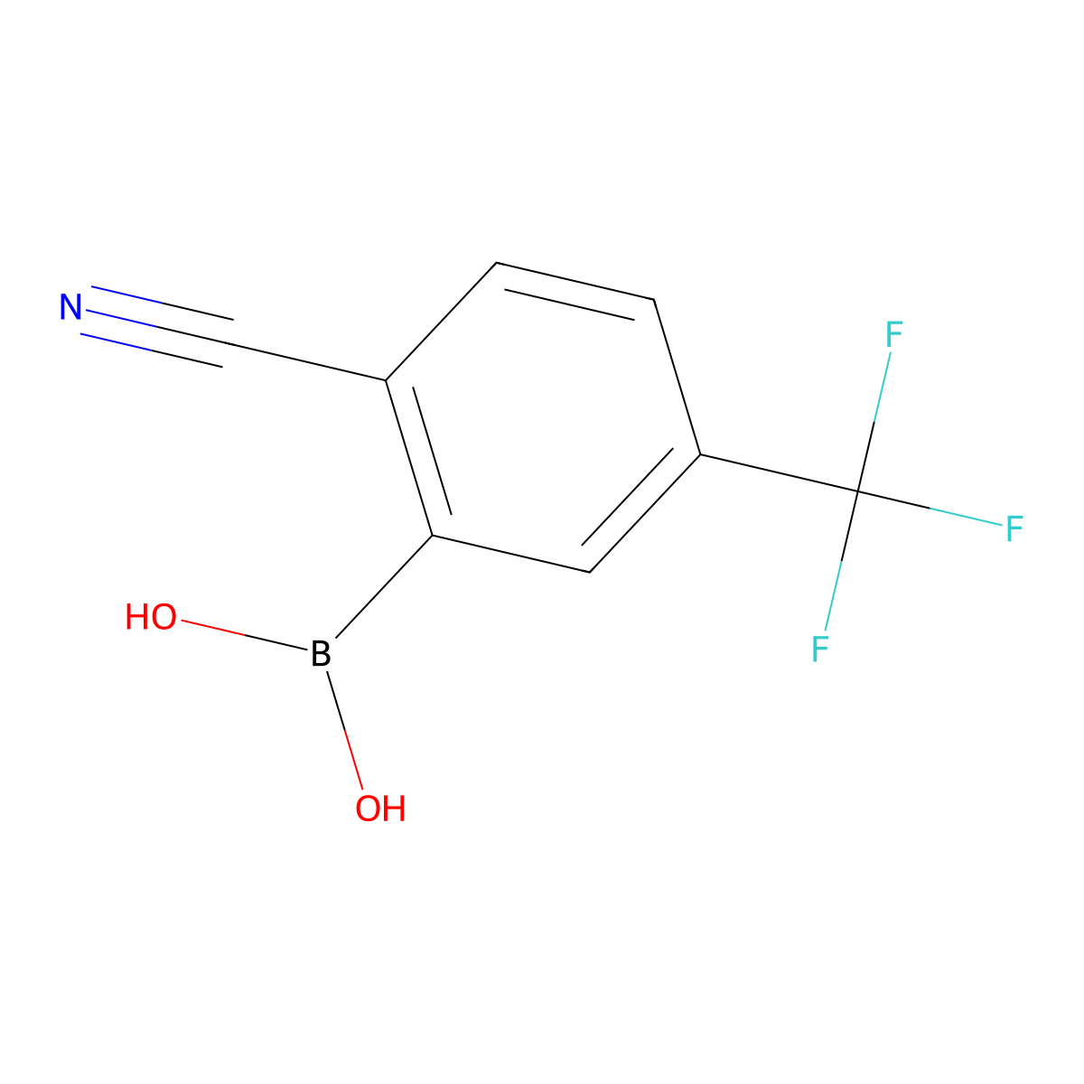 2-Cyano-5-(trifluoromethyl)phenylboronic acid molecular structure, CAS 1375110-43-2