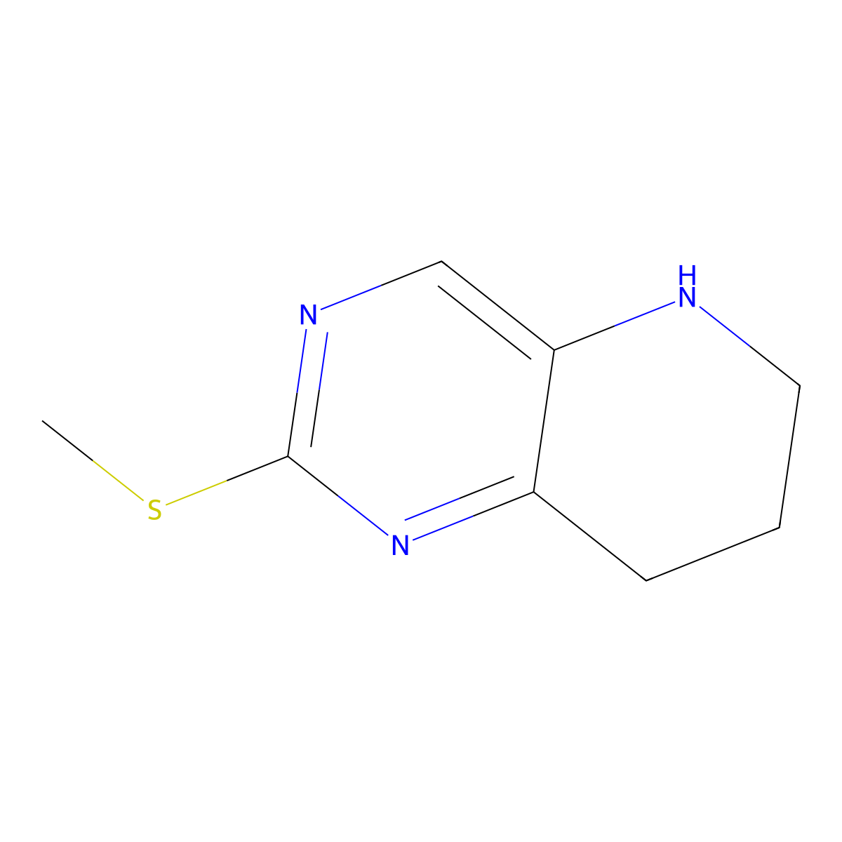 5,6,7,8-tetrahydro-2-(methylthio)-Pyrido[3,2-d]pyrimidine molecular structure, CAS 1375142-08-7