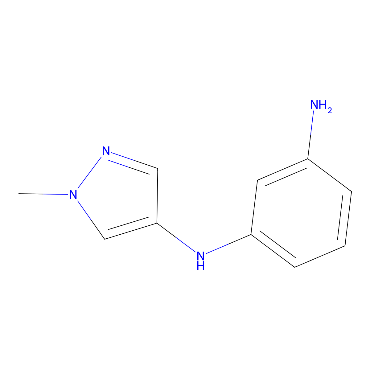 1-N-(1-methyl-1H-pyrazol-4-yl)benzene-1,3-diamine molecular structure, CAS 1375165-56-2