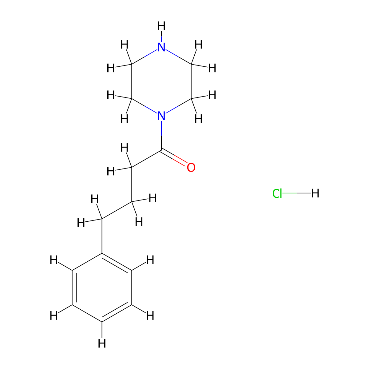 4-Phenyl-1-(piperazin-1-yl)butan-1-one hydrochloride molecular structure, CAS 137517-42-1