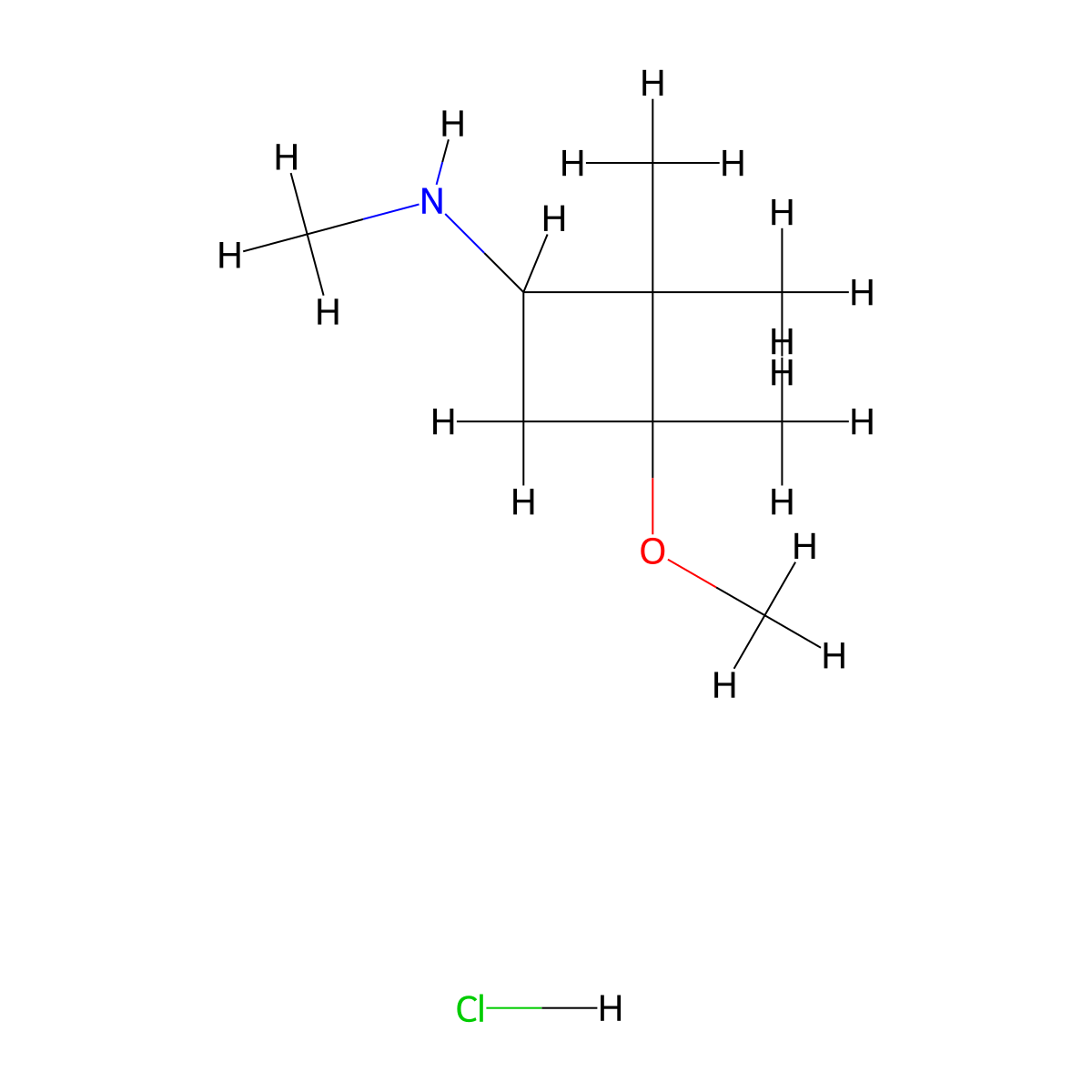 3-methoxy-N,2,2,3-tetramethylcyclobutan-1-amine hydrochloride molecular structure, CAS 1375172-22-7