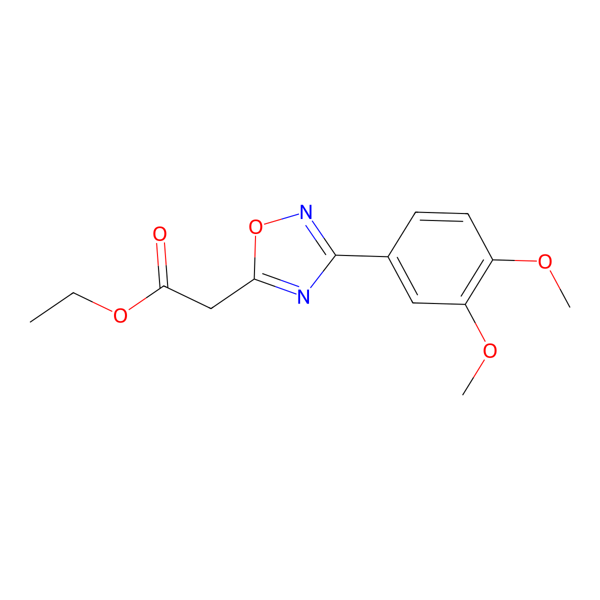 Ethyl 2-[3-(3,4-dimethoxyphenyl)-1,2,4-oxadiazol-5-yl]acetate molecular structure, CAS 1375184-09-0