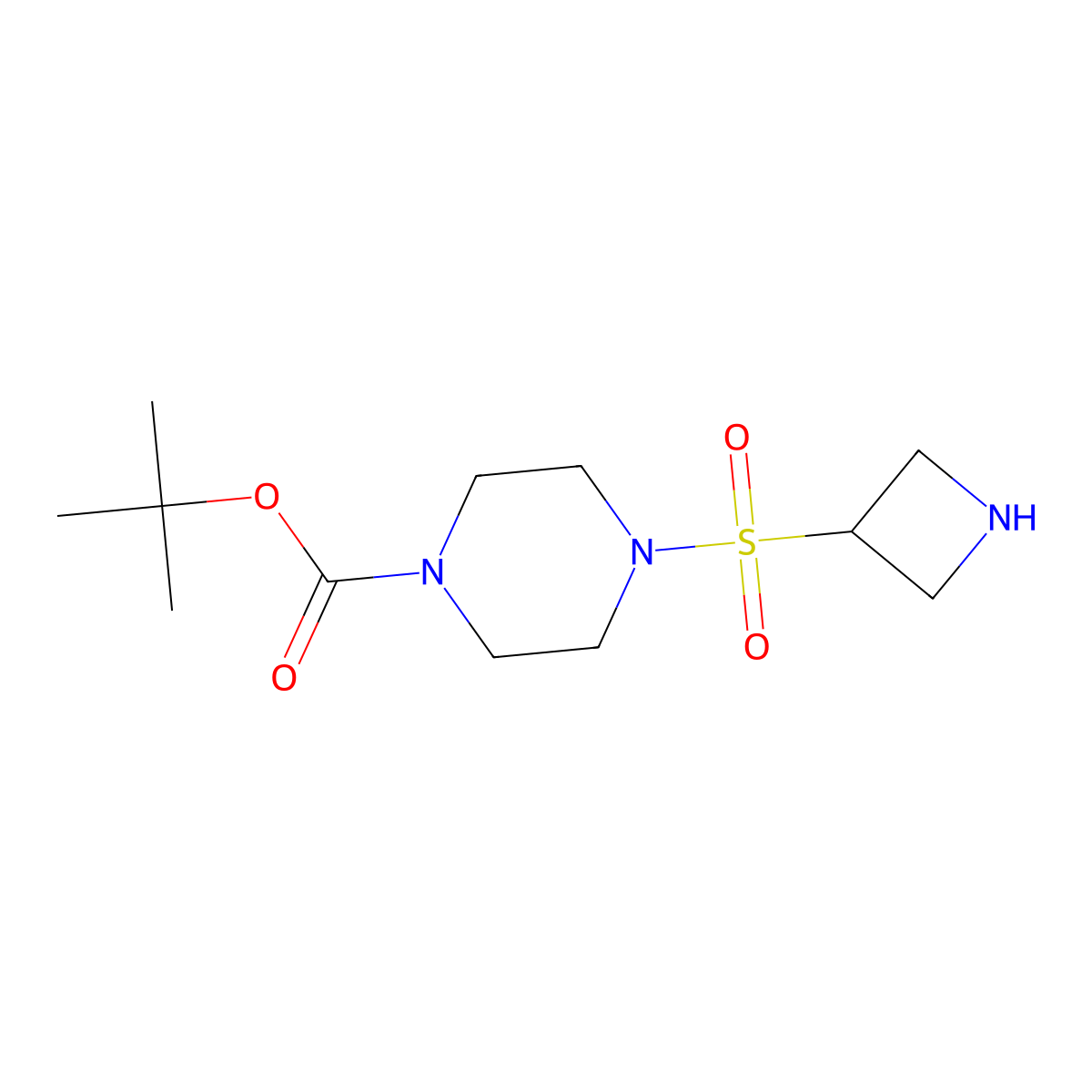 Tert-butyl 4-(azetidine-3-sulfonyl)piperazine-1-carboxylate molecular structure, CAS 1375191-46-0